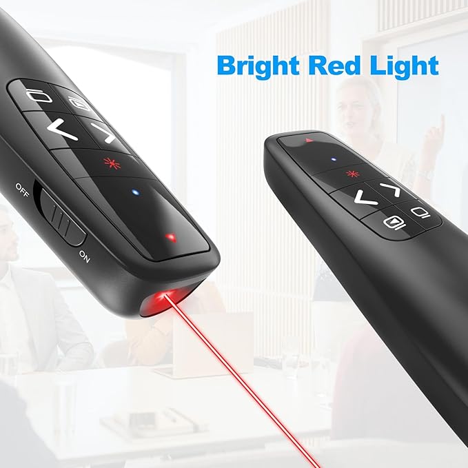 (4 Units) Wireless Presenter Remote, Clicker for Laptop PowerPoint Presentations Pointer, RF Computer Clicker for Presentations Remote, Slideshow/Smartboard/College/Classroom/PPT Clicker