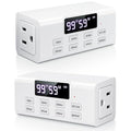 COKWEL Countdown Timer Outlet, Up to 99 Hours, Large Screen and Repeat Function, Inodoor Auto Shut Off Timers for Charger Light Vacation Security,Digital Timers for Electrical Outlets 2 Pack