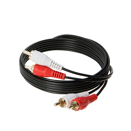 WireZee 2RCA to 2RCA Stereo Audio 10FT Cable - RCA Male to Male Cord for TV, Amplifier, Speaker, DVD, Home Theater, Hi-Fi Sound System – Dual RCA Subwoofer Cable – Gold-Plated Connectors