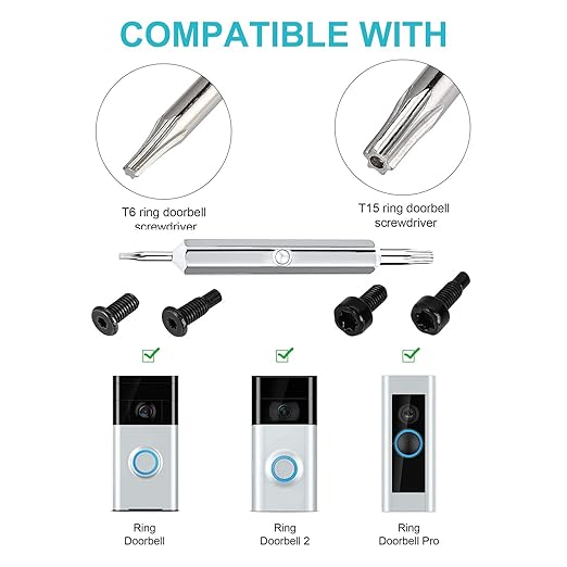 Replacement Ring Doorbell Screwdriver + 20Pcs Doorbell Screws & Charger Charging Cable Cord for Video Doorbell, Video Doorbell 2nd generation 3 and Pro & Elite Ring Doorbell Security Screw (Orange)