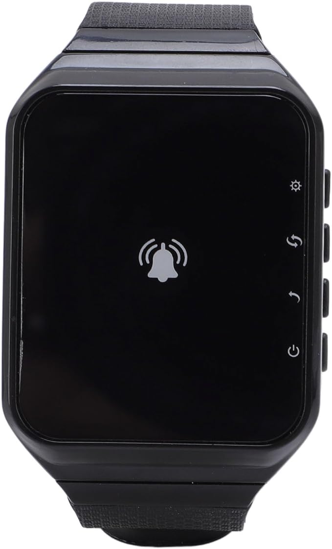 Yunseity Wireless Calling System, 1 Watch Receiver 1 Key Transmitter, Including Flashing, Vibration, and Buzzer, IPX4 Water Proof, for Home, Restaurant, Factory