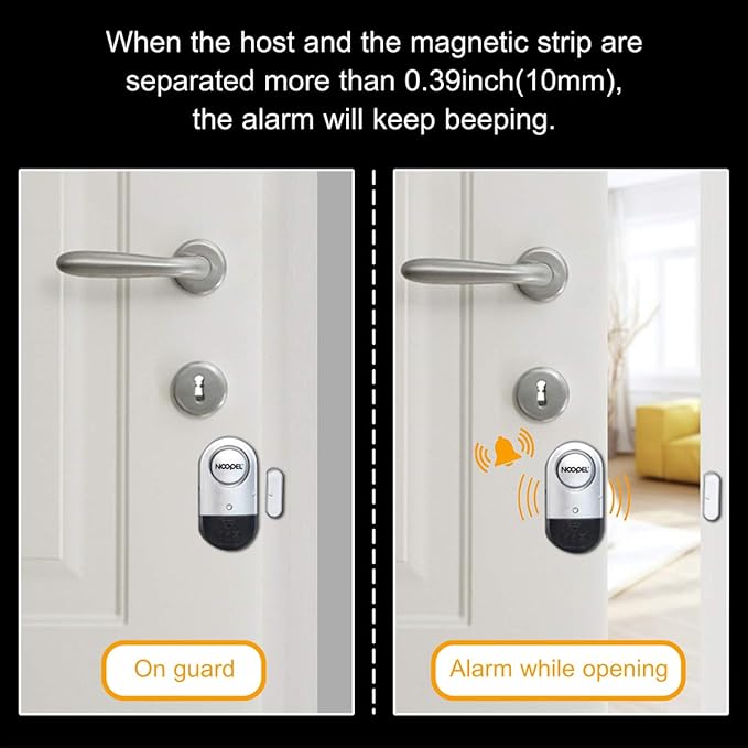 Door Alarms for Kids Safety, 6 Pack 120dB Pool Alarm Sensor for Doors and Windows, Window Alarms for Home Security, Burglar Intruder Entry Alert for Toddlers Personal Security