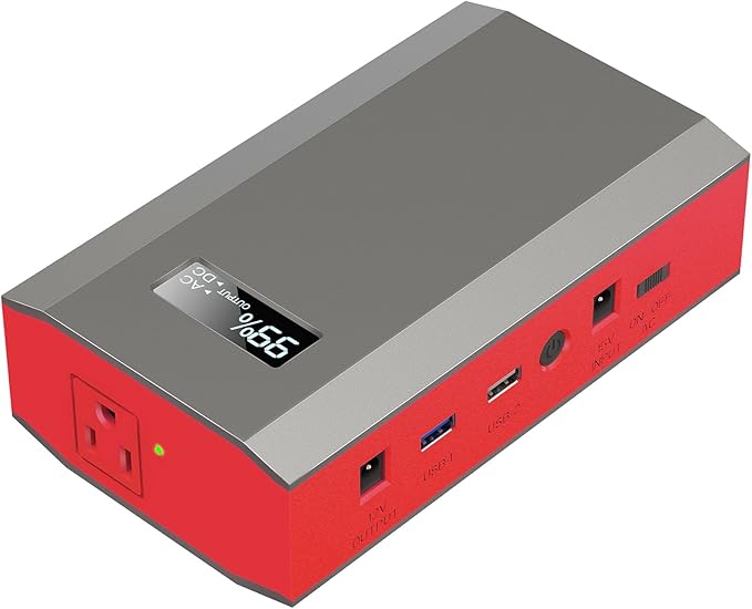ZeroKor Portable Power Bank with AC Outlet, 65W 110V External Battery Power Pack 23400mAh Portable Laptop Charger Power Source Backup for Outdoor RV Tent Camping Home Smart Device Emergency -Grey Red