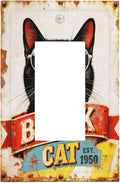 Bvtewkhz Black Cat Vintage 1 Gang Single Rocker Decorative Outlet Covers Light Switch Plate Electrical Receptacle Switchplate For Bathroom Kitchen Bedroom