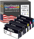 DoorStepInk 952XL 2 Black, 1 Cyan, Magenta, Yellow Remanufactured Ink Cartridge Replacement for HP 952XL — Compatible with OfficeJet 7740/8715 / 8216/8719 — High Yield 5-Pack