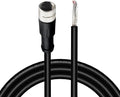 Lonlonty M8 Cable 6 Pin 6.5Ft/2M Female A Coding Circular Connector Cable Shielded IP67 Waterproof Single End Cable A Code