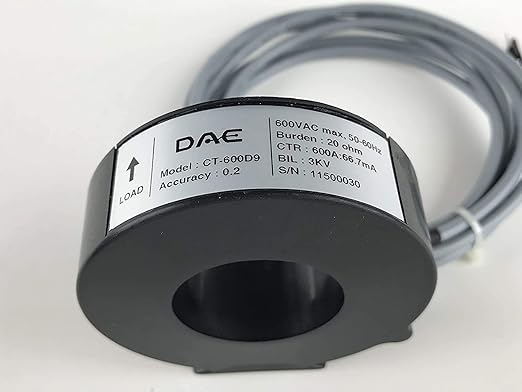 DAE P204-600-S KIT, UL kWh Smart Submeter, 3 Phase, 600A, 120-480v, 3 Solid Core CTs (Inner Dia 1.38")