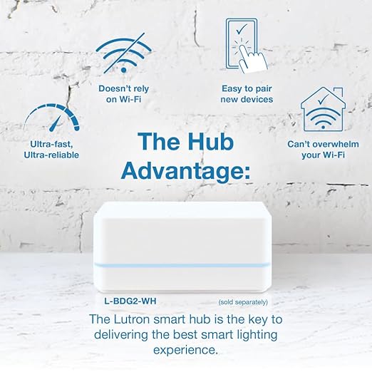 Lutron Claro Smart Light Switch for Caseta Lighting, for LED Lights, Fans, 5 Amp, Single-Pole/3-Way, Neutral Required, DVRF-5NS-BR, Brown