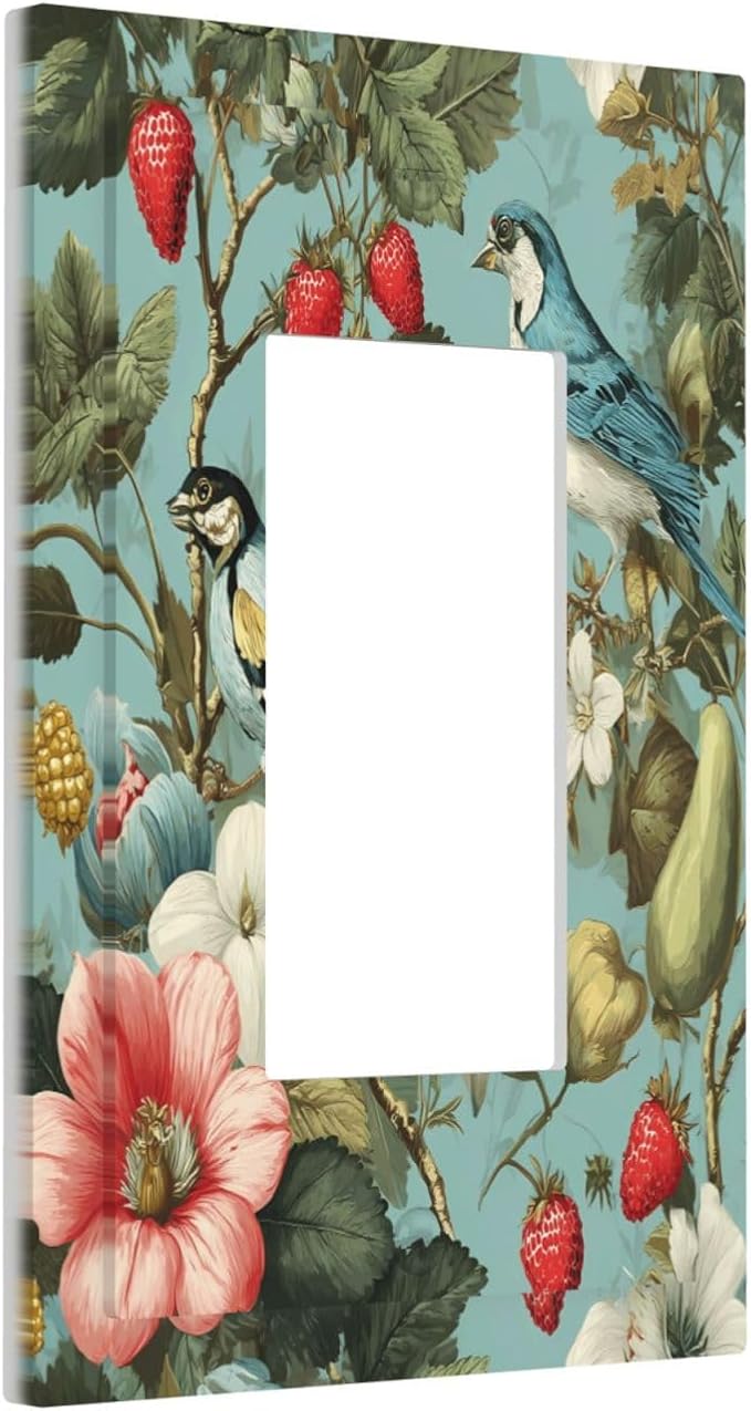 Bvtewkhz William Morris Flower 1 Gang Single Rocker Wall Plate Cover Decorative Light Switch Covers Electrical Faceplate Switch Plates for Bathroom Kitchen Home