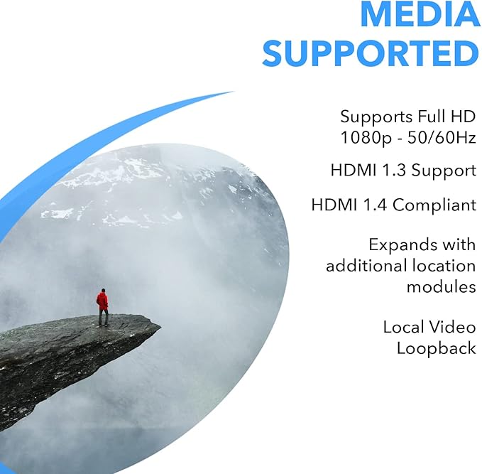 OREI HDMI over Ethernet Extender Over CAT5/CAT6 over IP one to many option, with IR Upto 330 Feet - Loop Out - 1080P Full HD Signal Distribution (HD-EXM330-K)