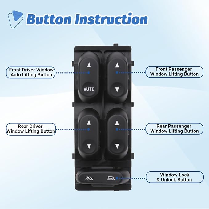 AiYiGu Power Window Switch Control Button Compatible with Ford F250 F350 F450 F550 Explorer Excursion Crown Victoria, Mercury Grand Marquis Marauder Mountaineer 2002-2006 Replace 1L2Z14529BA