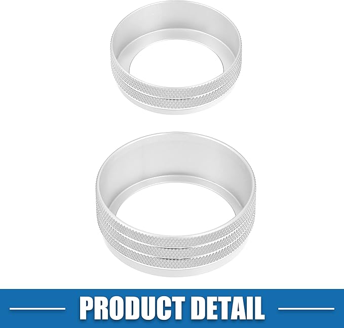 A ABSOPRO Car AC Knobs Decals AC Radio Switch Knob Cover for Dodge Durango 2014-2020 for Jeep Cherokee Grand Cherokee 2014-2021 Silver Tone (Set of 3)