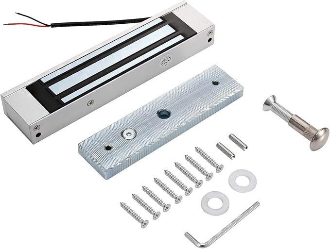 Electric Magnetic Lock with Z and L Bracket 180KG 350LBS Holding Force Electromagnet Lock 12V Fail Safe Single Door for Access Control System