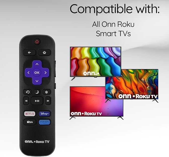 Remote Control with Shortcut Buttons and Volume Keys, Replacement for Roku Streaming Players and TVs (Netflix, Disney+, Apple TV & Prime Video)