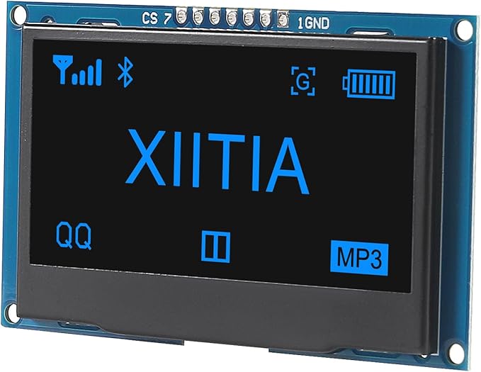 XIITIA 2pcs 2.42 inch 128x64 OLED LCD Display Module SSD1309 7 Pin SPI/IIC I2C Serial Interface for Arduino UNO R3 (Blue Light)