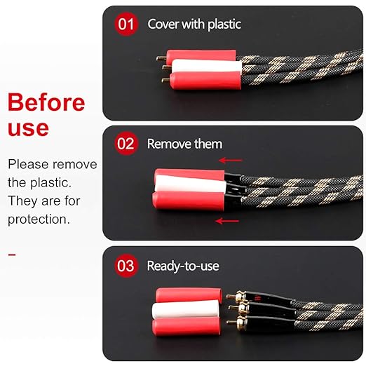 SKW RCA Y Splitter Cable 1 Male to 2 Male Subwoofer Cord, BG Series Ultra-high Purity Copper RCA Y Cable with OD 7.0mm, Multiple Shield Stereo Audio Cable for Subwoofer, Home Theater 4.9ft (1.5M)