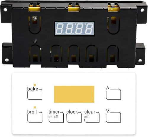 316455410 Range Oven Control Board for Electrolux Kenmore, Gas Range 7 Button Control Board Clock 5304518661 316222800 （White）