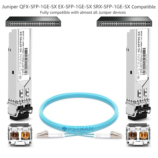 OPSTRAN 1000BASE-SX SFP Optical Transceiver Module Compatible with Juniper QFX-SFP-1GE-SX EX-SFP-1GE-SX SRX-SFP-1GE-SX 850nm 550m DDM Duplex LC MMF 4pcs/Pack