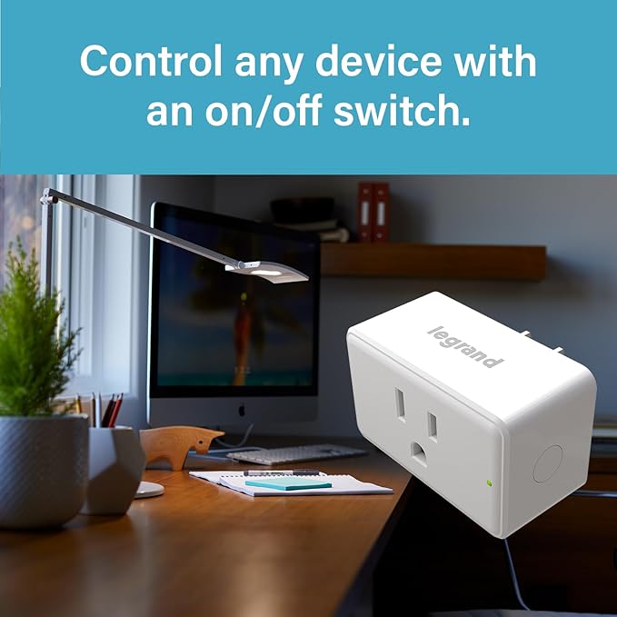 Legrand Radiant® Wi-Fi Matter Smart Plug Matter Hub Required 15A, Easy Setup, Enhanced Compatibility with Apple HomeKit, Google Home, Alexa & SmartThings, Easy Wi-Fi Connectivity w/ Matter (2 Pack)