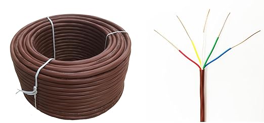 eastwire 18/5 100ft Thermostat Wire - Solid Copper 18 Gauge 5 Conductors Power Circuit Cable for Heating & air Conditioning Equipment, doorbells and Other Indoor/Outdoor Low Voltage Applications Use