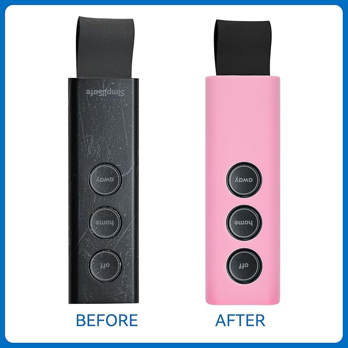 Protective Silicone Sleeve Case for SimpliSafe KeyFob - Arm and Disarm Remotely, Flexible Cover for SimpliSafe Home Security System KeyFob - Latest Gen (Pink)