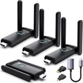 Wireless HDMI 3 Receivers and Transmitter,50M/165FT,No Hot,Plug and Play,2.4/5.8GHz Wirelessly Stream to Multiple TV/Projectors,USB-C Wireless HDMI Splitter for MacBook/Camera/Laptop