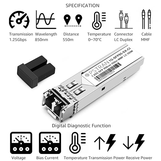 OPSTRAN 1000BASE-SX SFP Optical Transceiver Module Compatible with TP-Link TL-SM311LM 850nm 550m DDM Duplex LC MMF