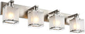 WINSHEN 4-Lights Bathroom Light Fixtures Over Mirror, Brushed Nickel Vanity Wall Mounted Lighting with Frosted Glass for Kitchen Living Room, E26 Bulb Base
