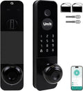 UMIK UMIKSMART Smart Door Lock, Keyless Entry Fingerprint Door Lock with Knob, Electronic Smart Door Knob with Digital Keypad, App Remote Control, WiFi Smart Deadbolt Lock for Front Door, Matte Black