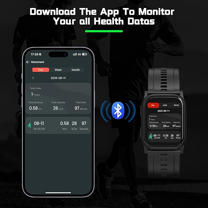 Blood Pressure Monitor Watch with FDA 510(k) Clearance,Blood Pressure Watch with Heart Rate,Blood Oxygen (Wellness), Medical Watch for Health Data Monitor，Activity Tracker