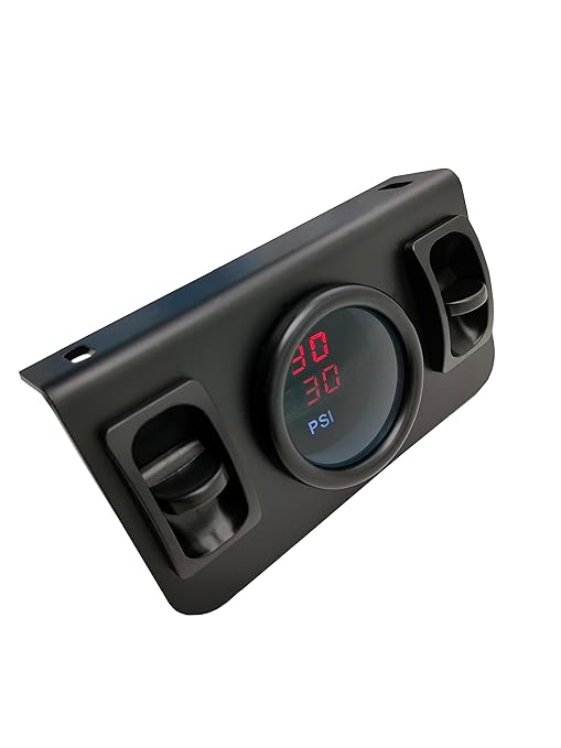 in Cab Dual Air Gauge Control Kit with Digital Paddle Switch for Air Pressure Sensor Control of Air Suspension Kit (Red)