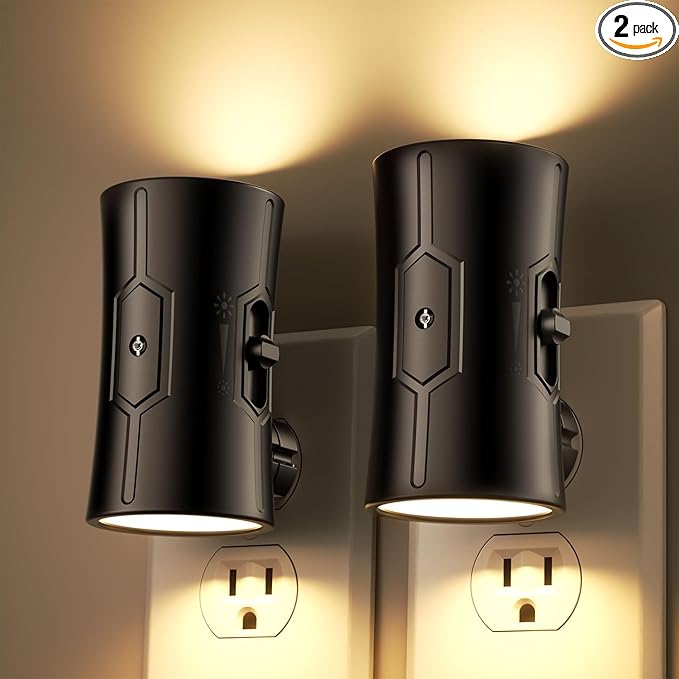 Sujeet LED Night Lights Plug into Wall, Bright Night Light, Dusk to Dawn Sensor, Soft White 3000K, 0-100LM Adjustable Brightness, Dimmable Nightlights for Hallway, Bathroom Bedroom Kitchen, 2 Pack