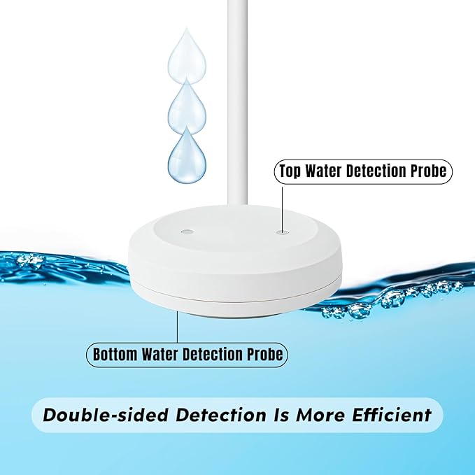 Smart Leak Detection Sensor - Water Leak Alarm with Real-Time Alerts for Home, Office & Basement Protection