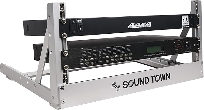 Sound Town 4U Aluminum 2-Post Desktop Open-Frame Rack, Angle Adjustable, for Audio/Video, Network Switches, Routers, Patch Panels (2PF-4A)