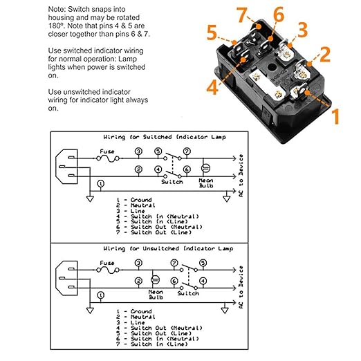 Ganasome 2 Sets IEC320 C14 Inlet Module Power Socket - AC 250V 10A, 4 Terminals, DPST Rocker Switch with Fuse Holder & Green Light, Panel Mount for Lab, Fitness & Industrial Equipment