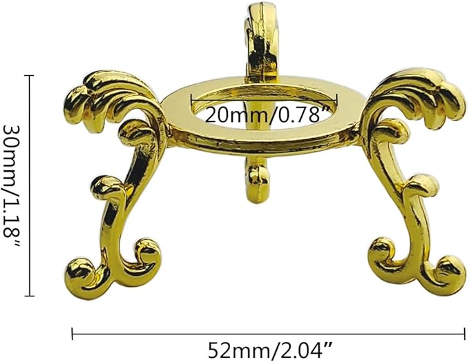 OmyLens 10Pcs Gold Crystal Ball Stand for Displaying Crystal Glass and Natural Rocks, Sphere Display Holder, for 40mm-80mm Sphere or Stone