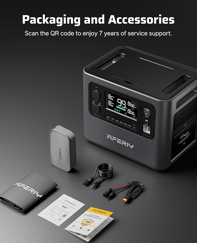 AFERIY P210 Portable Power Station 2400W,2048Wh LiFePO4 Battery Generator with USB-C PD 100W Fast Charging for Emergencies, Power Outages,Home Backup,Camping(Solar Panel Optional)