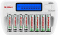 Tenergy AA and AAA Battery Charger Bundle - TN162 8 Bay Smart LCD NiMH/NiCd Charger With 4 Pack AA & 4 Pack AAA Centura (LSD) Rechargeable Batteries