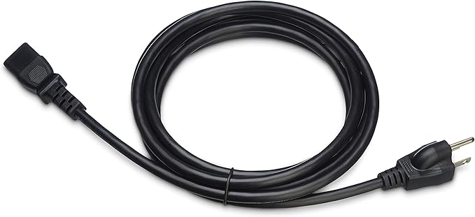 Amazon Basics Computer Monitor TV Replacement Power Cord - 10 ft, 24 count (Pack of 1), Black