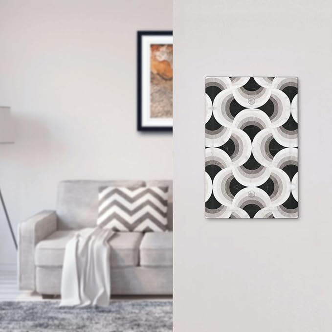 Bvtewkhz Black/White Art Marble No Device Single Blank Decorative Light Switch Covers Electrical Faceplate Switch Plates for Bathroom Kitchen Home