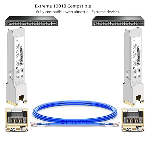 OPSTRAN 1000BASE-T SFP RJ45 Copper Transceiver Module Compatible with Extreme 10018 100m Cat 5e/6/6a 4 Pack