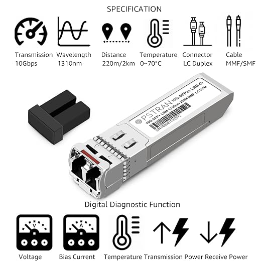 OPSTRAN 10GBASE-LRM SFP+ Optical Transceiver Module Compatible with Dell 430-4909 1310nm 220m DDM Duplex LC MMF