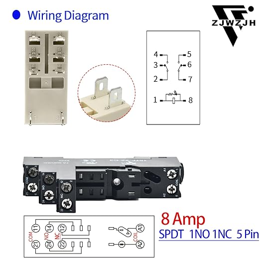 24V AC Relay Electromagnetic Relay 8 Amp 8Pin DPDT 2NO 2NC with Test Button, LED Light Module and Socket Base UL Certification (8 Pin- 5A, AC 24V)