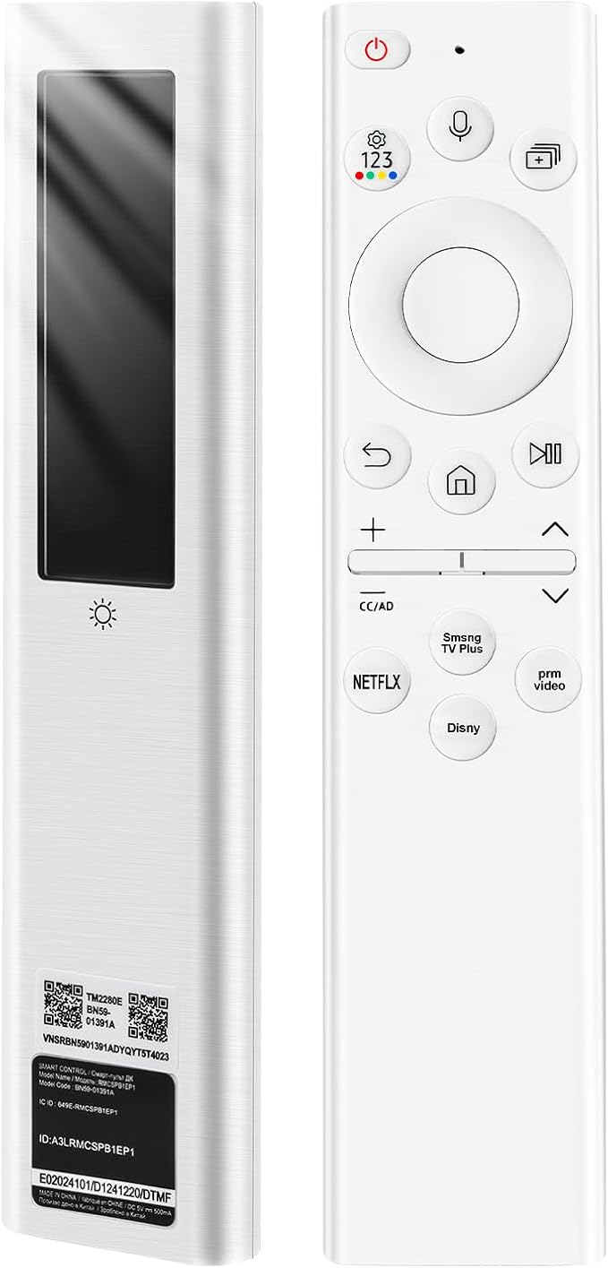 for Samsung tv Remote Solar Voice Replacement for Samsung Frame TV Remote BN59-01391A Compatible with Samsung Remote Control for Samsung Smart TVs Crystal QLED HD 4K 8K, White