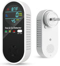 Vilfet Carbon Monoxide Detectors & Natural Gas Detector, 4-in-1 Carbon Monoxide Detectors Plug in, Gas Leak Detector with Dual Alarms, Temperature & Humidity Sensor for Home, RV, Black, 1 Pack