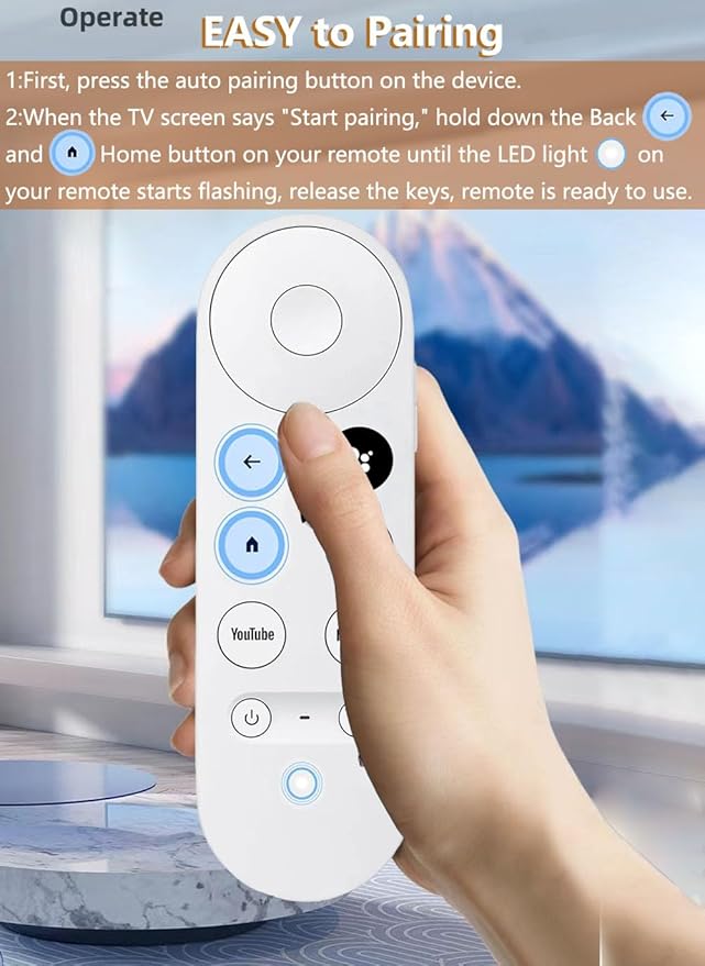 New Voice Remote for Google Chromecast 4k Snow TV, G9N9N Replacement Remote Control for Google TV, GA01920-US, GA01409-US, GA01923-US, GA01919-US