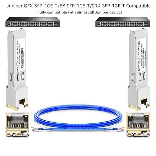 OPSTRAN 1000BASE-T SFP RJ45 Copper Transceiver Module Compatible with Juniper QFX-SFP-1GE-T SRX-SFP-1GE-T EX-SFP-1GE-T 100m Cat5e/6