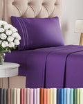 Twin XL Size 3 Piece Sheet Set - Comfy Breathable & Cooling Bed Sheets Set - Hotel Luxury Bedding for Women, Men, Kids, Teens, Boys & Girls - Deep Pockets, Ultra-Soft, Wrinkle Free - Oeko-Tex - Purple