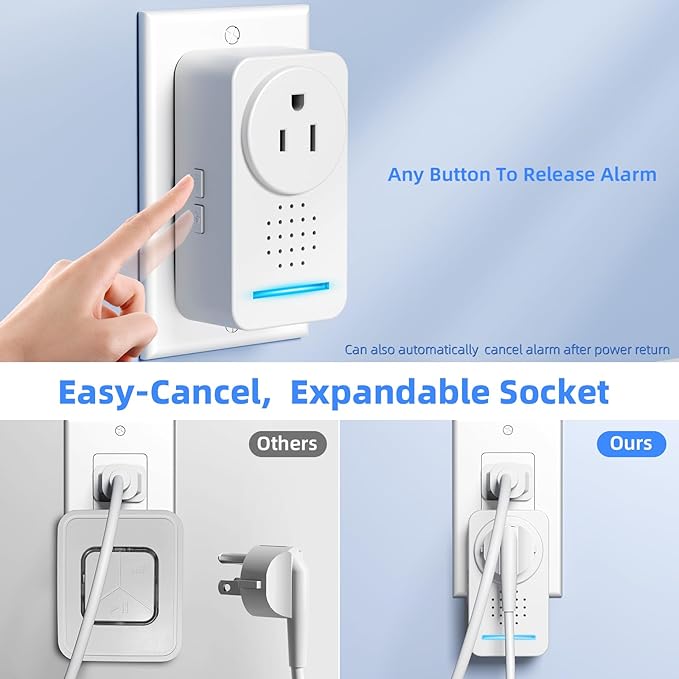 Power Failure Alarm, Upgrade Loud 120dB Adjustable 6 Siren Power Outage Alarm for Freezer 12H Alert & HV/LV Alert for Freezer,Fridge, Basement,Garage