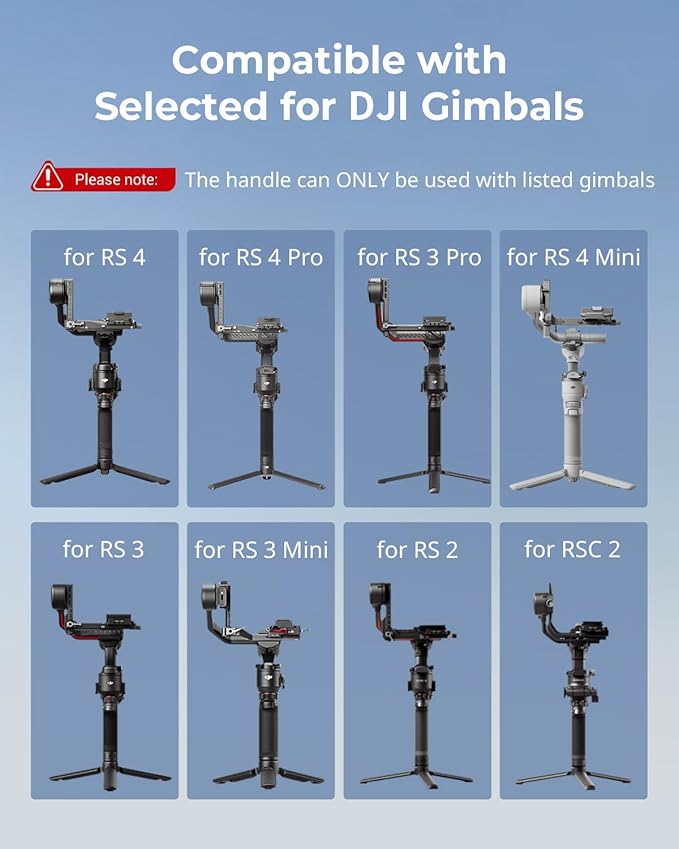 SmallRig Sling Handle Gimbal Handgrip for DJI RS 2 / RSC 2 / RS 3 / RS 3 Pro/RS 3 Mini/RS 4 / RS 4 Pro/RS 4 Mini, Adjustable Gip for Low Angle Shots, w/QD Socket